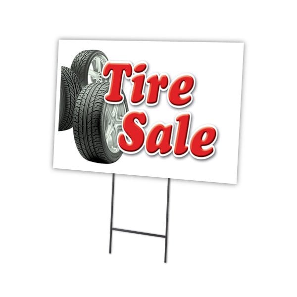 Signmission Tire Sale Yard Sign & Stake outdoor plastic coroplast window, C-1216-DS-Tire Sale C-1216-DS-Tire Sale - main